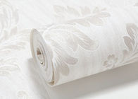 Papel pintado lavable del vinilo de la sala de estar, papel pintado blanco del modelo del damasco