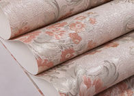 prenda impermeable roja del papel pintado floral del estilo rústico de los 0.53*10M para el dormitorio