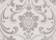 Papel pintado victoriano grabado en relieve del damasco, CE color crema del papel pintado de la sala de estar enumerado