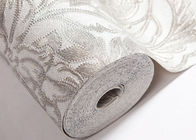 Eco - papel pintado desprendible del vinilo de plata amistoso con el modelo floral y de la hoja, los 0.53*10M