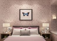 Papel pintado rosa claro grabado en relieve de la sala de estar con el material lavable del vinilo, CE ISO enumerado