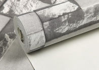 Papel pintado lavable moderno de la cocina del vinilo con el modelo blanco de la piedra 3D, rollo 0.53*10m/