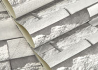 Papel pintado lavable moderno de la cocina del vinilo con el modelo blanco de la piedra 3D, rollo 0.53*10m/