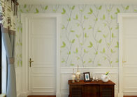El papel pintado asiático del estilo del dormitorio del hotel respirable con el verde blanco sale del modelo