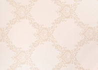 Papel pintado europeo del estilo del damasco clásico lavable para el hogar, color beige