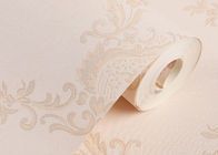 Papel pintado europeo del estilo del damasco clásico lavable para el hogar, color beige