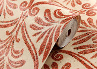 Papel pintado no tejido de la sala de estar de la fibra larga roja, papel pintado moderno para los dormitorios