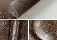 Color lujoso de Brown del papel pintado de la sala de estar con el modelo del cuero 3D, tamaño de los 0.53*10M