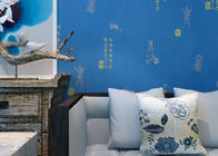 Wallcovering no tejido chino del estilo del cartón azul insonoro para la sala de estar/el dormitorio