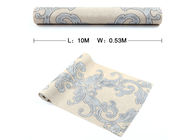 Prenda impermeable victoriana gris clara del papel pintado del damasco con el material del vinilo, tamaño de los 0.53*10M