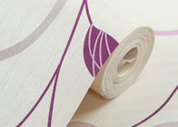 La púrpura deja a casa el adornamiento del papel pintado para las paredes del dormitorio, grabación en relieve ligera