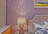 Papel pintado púrpura grabado en relieve de la flor del estilo europeo desprendible para el fondo de la TV