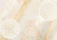Papel pintado europeo del estilo del estampado de flores beige/rollo no tejido del Wallcovering 0.53*10m/