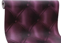 Papel pintado púrpura contemporáneo del estilo del cuero del efecto de lujo europeo 3D del papel pintado
