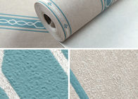 Color azul con las fibras de planta naturales, del papel pintado desprendible moderno de la sala de estar rollo 0.53*10m/