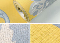 Papel pintado no tejido amarillo moderno del color lavable para la sala de estar, tamaño modificado para requisitos particulares