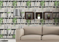 Las plantas verdes y los libros que imprimen 3D a casa Wallpaper el estilo sucinto moderno para la cafetería