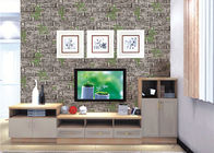 recubrimiento de paredes contemporáneo del modelo de las plantas verdes del ladrillo 3D para el fondo de la TV