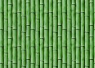 El bambú grabó en relieve verde/amarillo durables del papel pintado de la multitud del terciopelo de Peelable