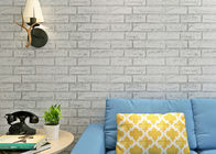 Ladrillo blanco grisáceo del color que imprime el estilo moderno del papel pintado auto-adhesivo para la sala de estar