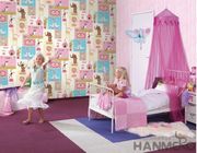 Los animales de lujo del papel pintado del dormitorio de los niños del interior diseñan el material de papel no tejido