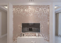 Papel pintado lavable grabado en relieve del vinilo del modelo de la hoja de plata para el hogar, hotel