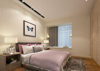 Papel pintado desprendible moderno tejido no- para el dormitorio con el modelo gris de las rayas