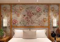 Estampado de flores retro de plata grabado en relieve del papel pintado del estilo del vintage para las salas de estar