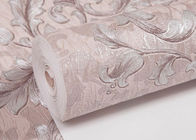 Papel pintado rosa claro grabado en relieve de la sala de estar con el material lavable del vinilo, CE ISO enumerado