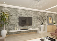 Falso papel pintado desprendible elegante del efecto del ladrillo 3D con el modelo de piedra gris para la sala de estar