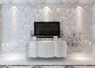 papel pintado moderno europeo del gris de plata del diseño 3D para el fondo de los dormitorios TV