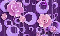 El estampado de flores púrpura 3D se dirige el papel pintado, papel pintado 3D del PVC el 1.06M para la pared del sitio